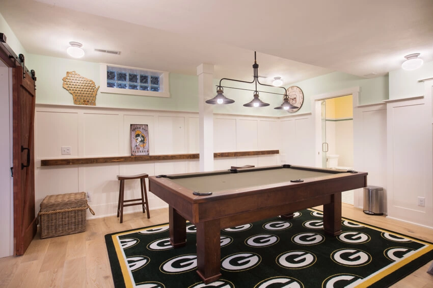Green-Bay-Packers-themed-bi - Billiards Room and Bathroom