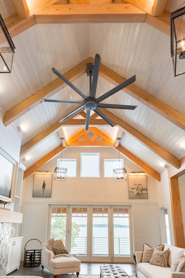 wisconsin-luxury-home-42 - Great Room and Timber Beams