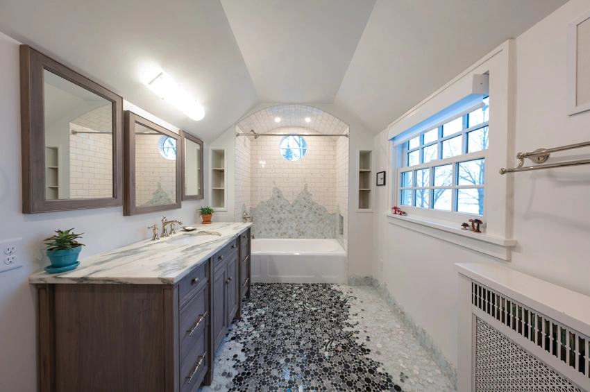 bathroom-remodel-2 - After – Larger bathroom with unique tile