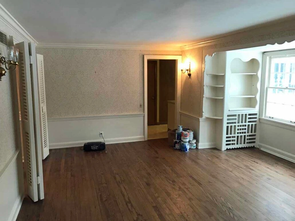 madison-home-renovation8 - Before – Dining built-ins and kitchen entrance