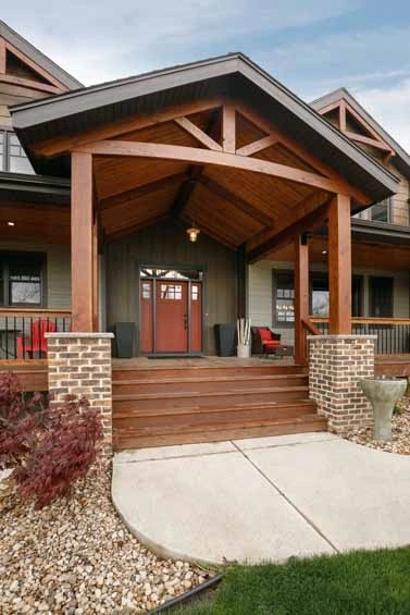 timberframe-home-wi1 - Timber Covered Front Entry