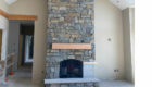 gray stone fireplace 