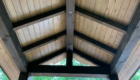 wood ceiling in entry