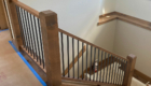 wood railing with wrought iron