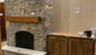 living room stone fireplace