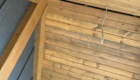 wood ceiling on porch