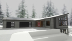 modern style ranch home rendering