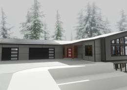 modern style ranch home rendering