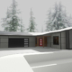 modern style ranch home rendering