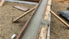 concrete poured in footings