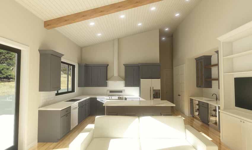 modern barndominium kitchen