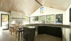rendering of modern farmhouse bar/three season room