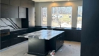 kitchen with black cabinetry
