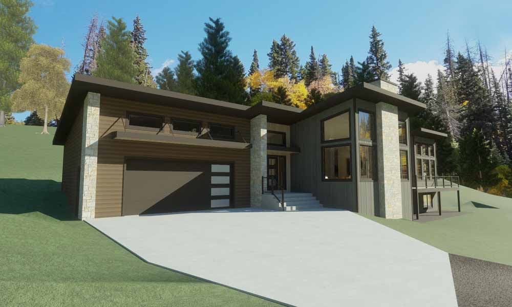 Modern style home rendering
