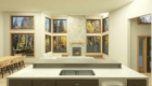 color rendering of a great room with window wall