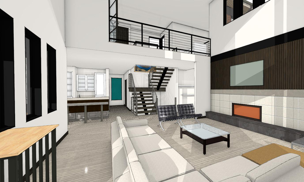 color rendering of interior of a modern style home