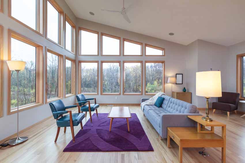 great room with large window wall