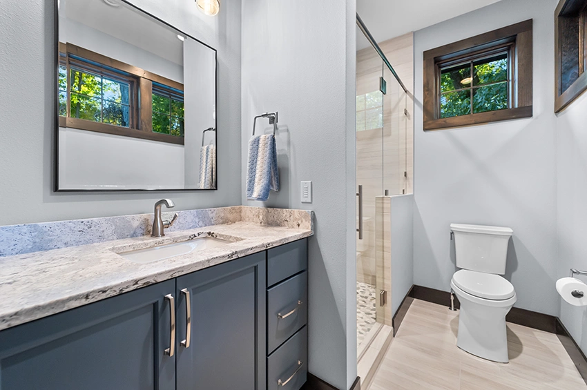 Natural-Home-with-Timber-38 - Bathroom with Tile Shower