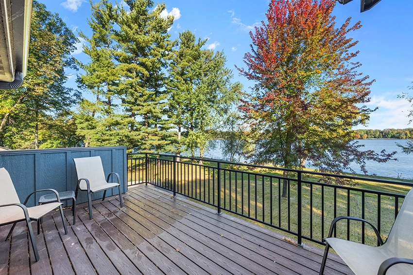 Natural-Home-with-Timber-57 - Deck with Custom Metal Railing
