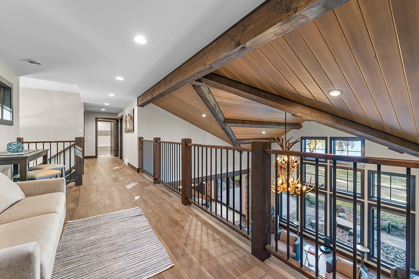 Natural-Home-with-Timber-61 - Loft Looking into Bathroom