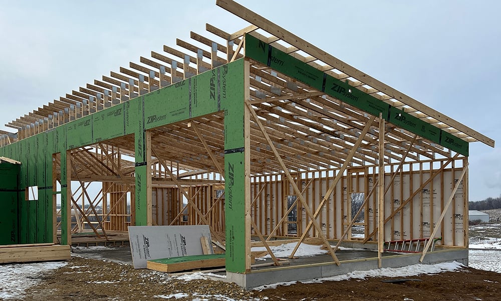 modern home framing