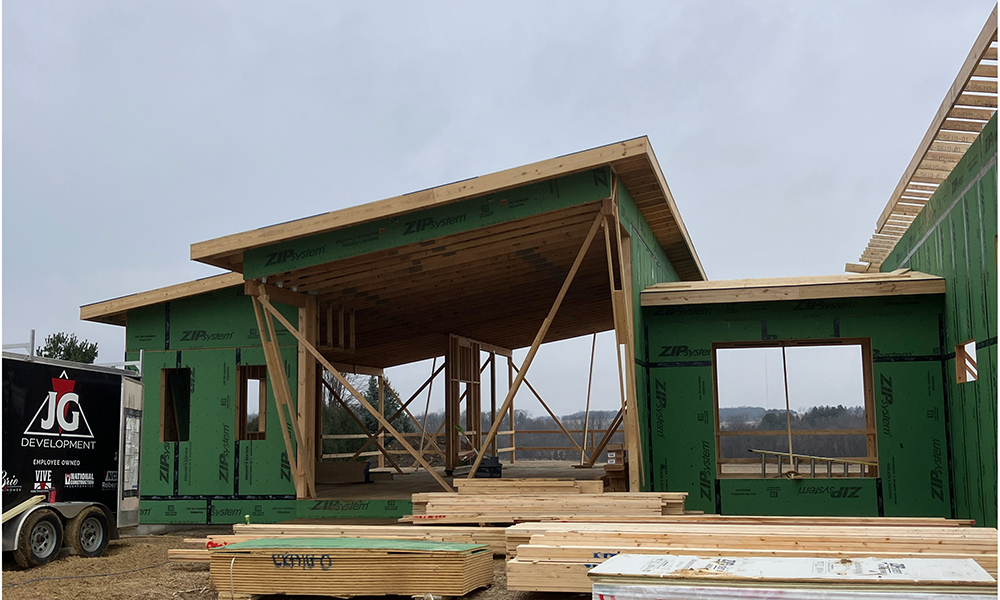 framing a modern home
