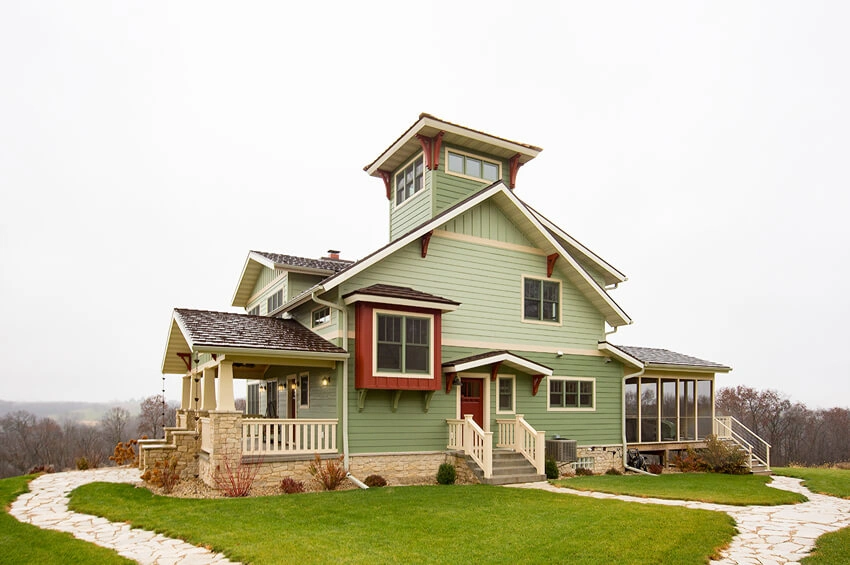 Arts-Crafts-style-home-wi - Arts & Crafts Style Home with Lookout Tower