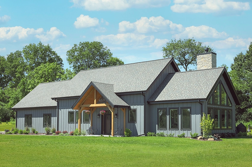 Transitional-Modern-Farmhouse18 - Covered Entry with Pine Tongue and Groove Ceiling