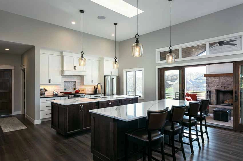 traditional-home-waunakee2 - Kitchen with Double Islands