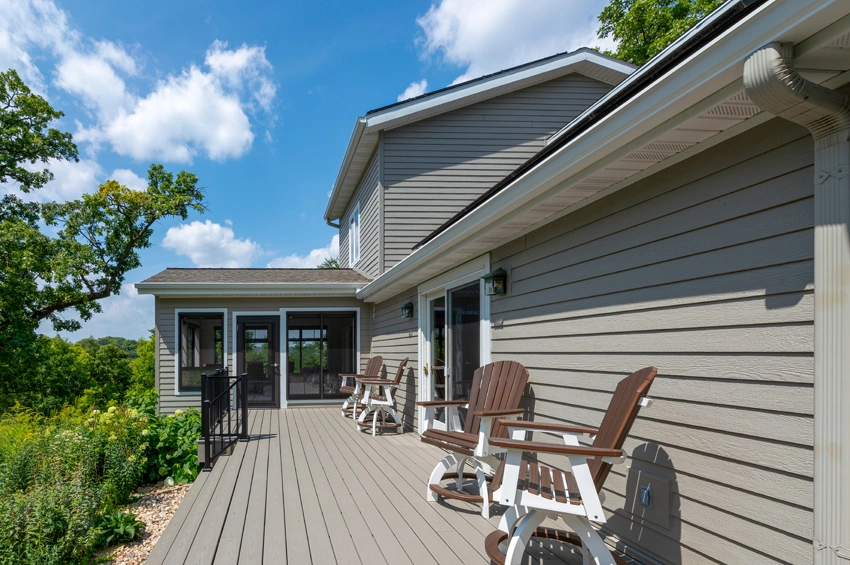 screen-porch-addition-6 - After – Trex Decking with Metal Railing
