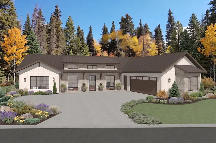 rendering of a new home under construction in bishops bay