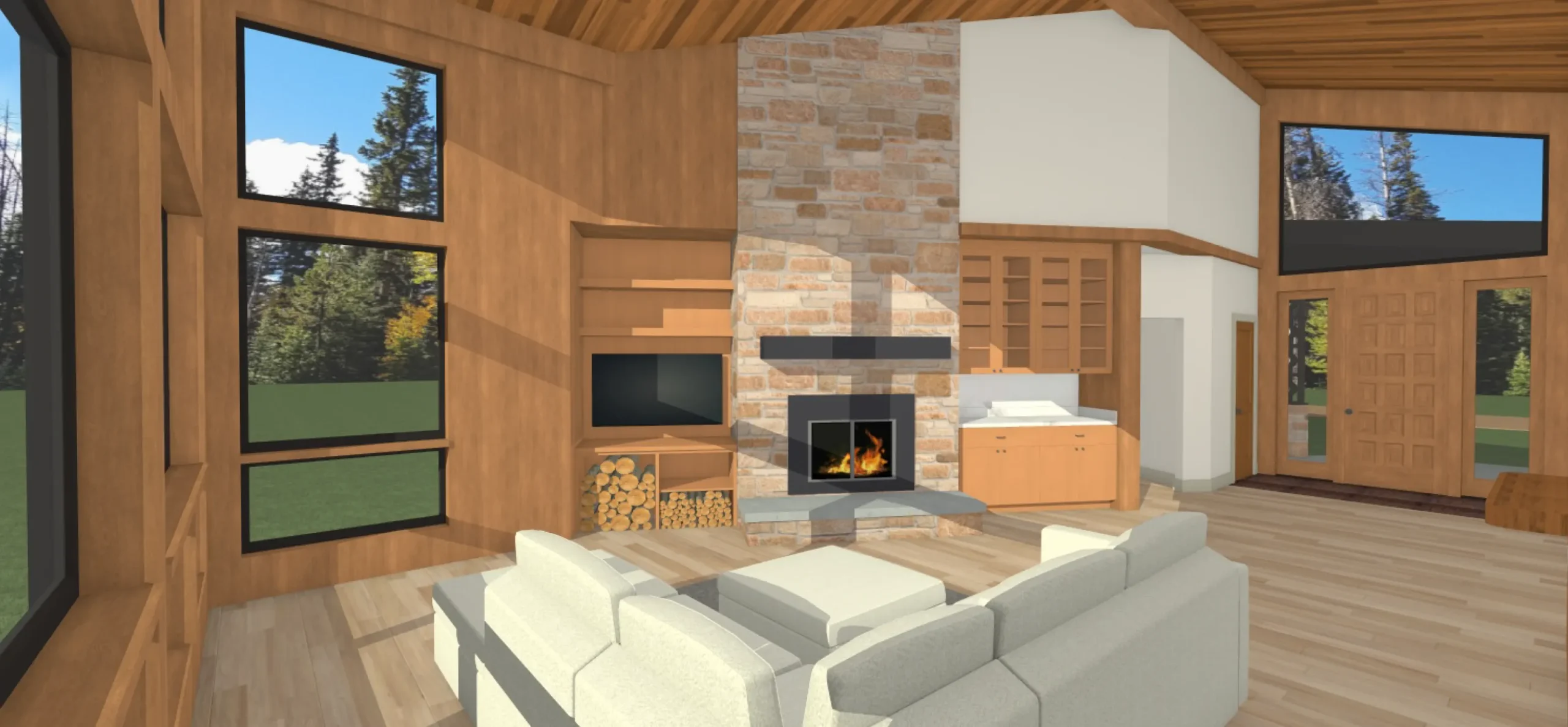 rendering of a new home great room