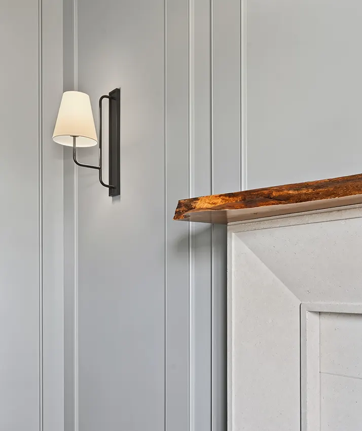 Crown molding and tongue-and-groove ceiling