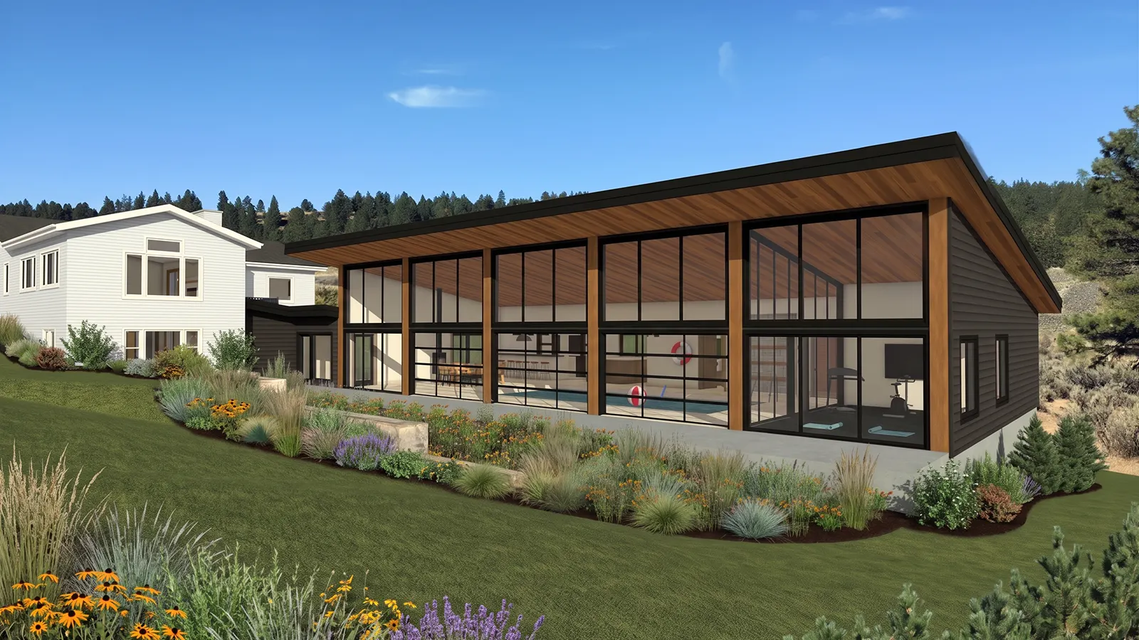 rendering of a pool house addition