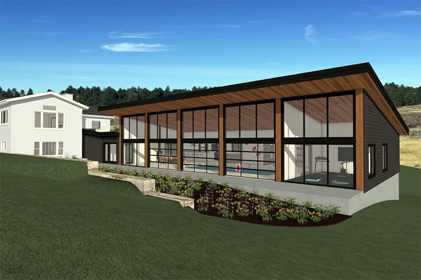 modern pool house addition