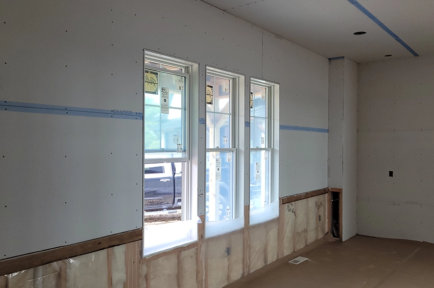 drywall in a new home