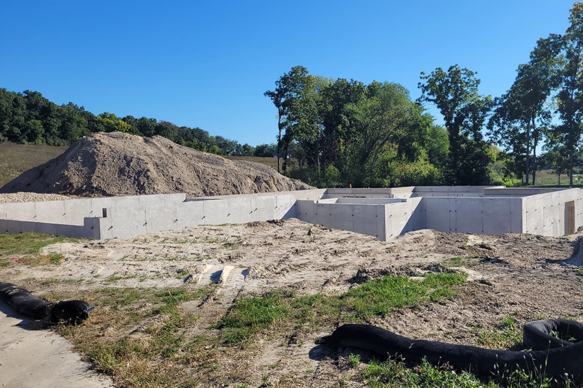 foundation for a new home in Middleton, Wisconsin