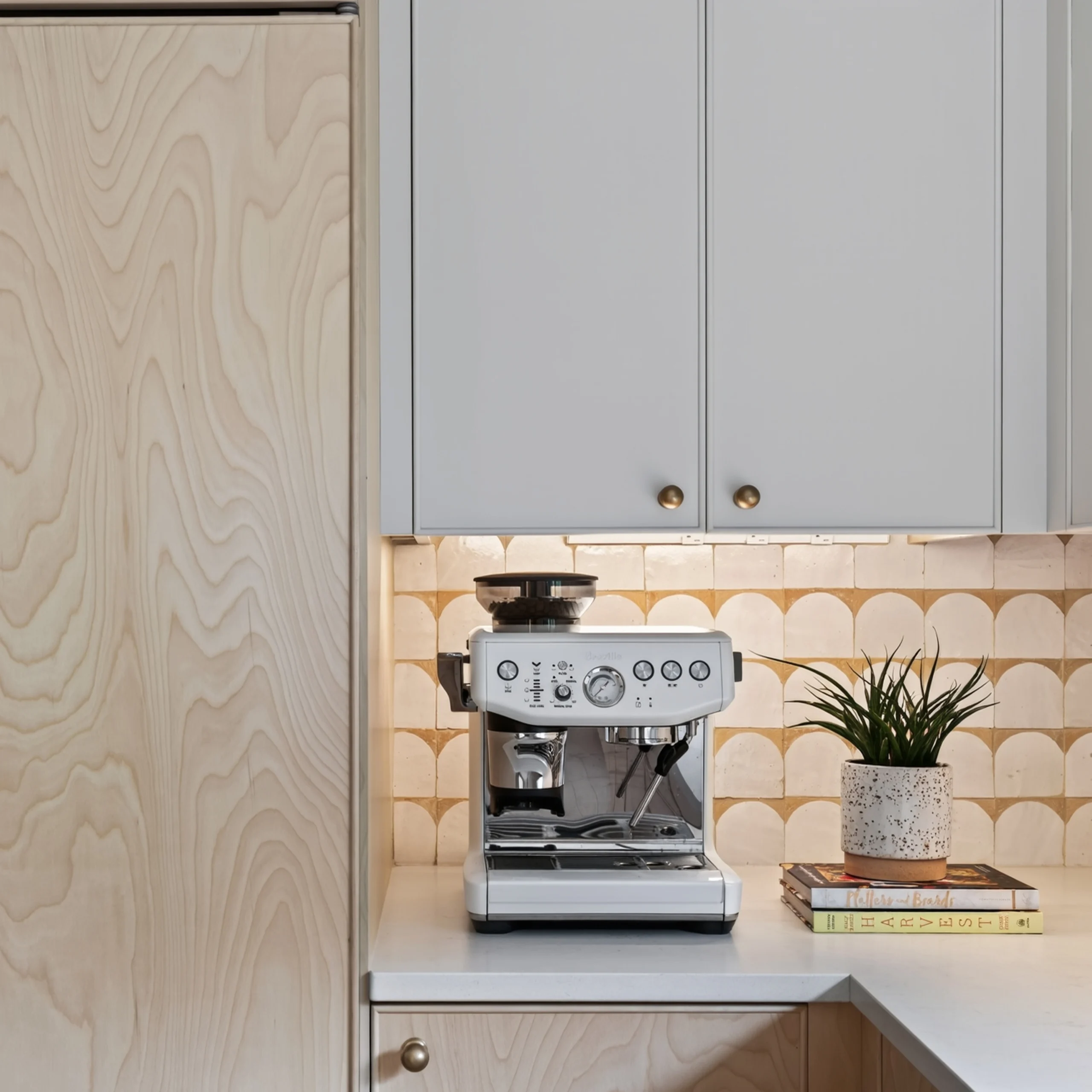 Kitchen remodel with terra cotta tile backsplash