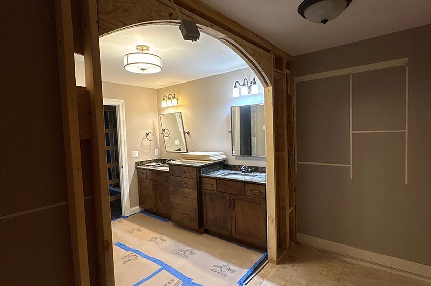 primary bathroom during a remodel